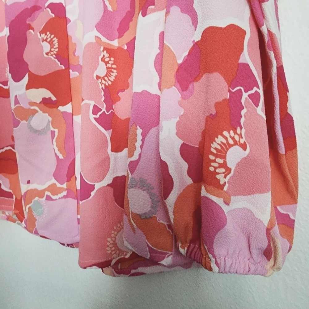 Adyson Parker Floral Print Long Sleeve Pullover Blouse Sz L - Picture 3 of 7